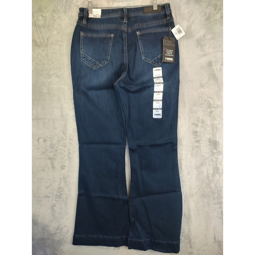Rock & Roll Denim Women High Rise‎ Trouser Jeans Dark Wash Stretch Size 30x32 - Picture 2 of 9